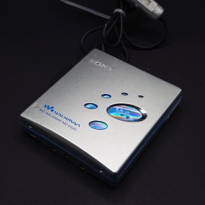 Working Silver Blue  Sony MZ-E520 MD player mdlp unit and remote minidisc image 2