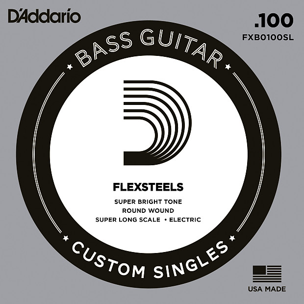 D'Addario FXB100SL FlexSteels Bass Guitar Single String Super Long Scale .100 image 1