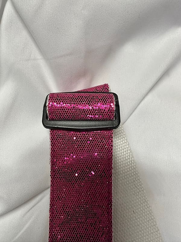 ALEXIS Pink Sparkle Glitter sequins guitar STRAP new - Shiny, Shimmering