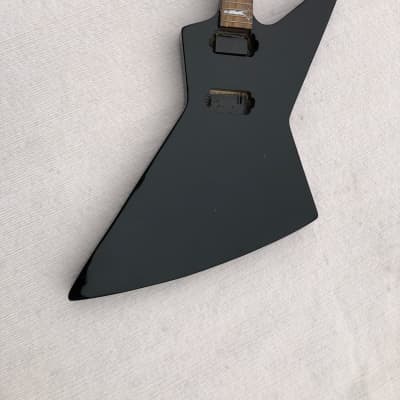 Black Explorer Style Guitar Body, Maple Neck, Rosewood Fingerboard