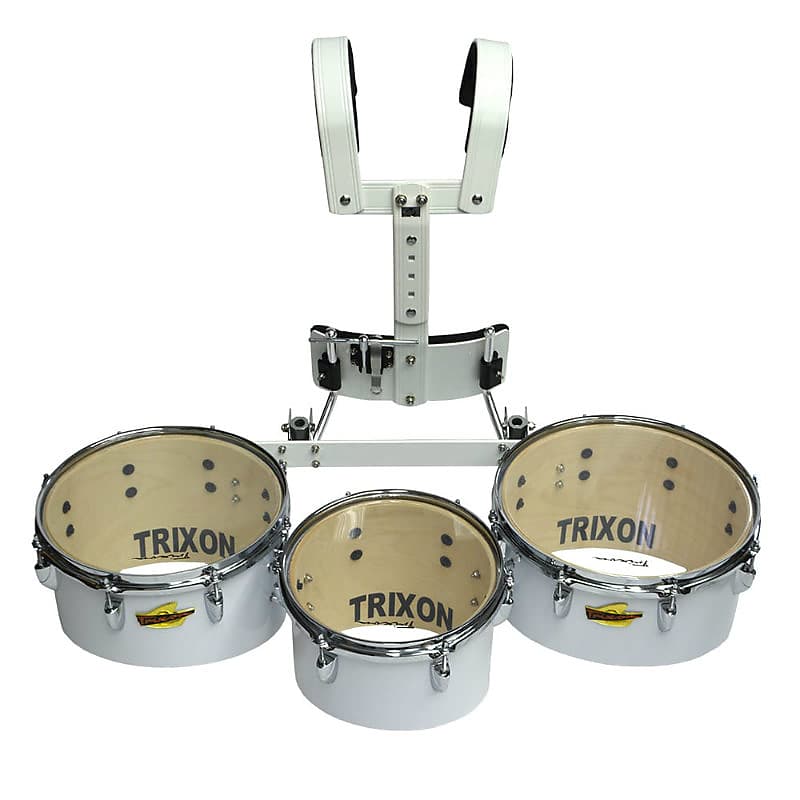 Trixon Field Series Pro Marching Toms Set Of 3 White Reverb