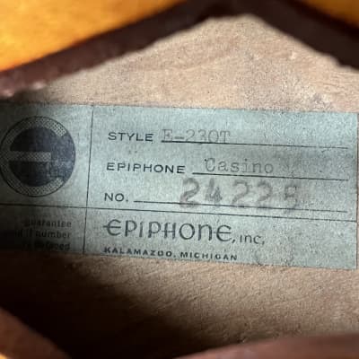 Epiphone Casino E-230T 1961 - Royal Tan image 24