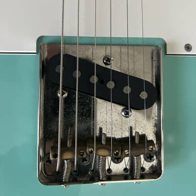 Banning Guitars Telecaster 2015 - mint green with white pick guard and double binding image 7