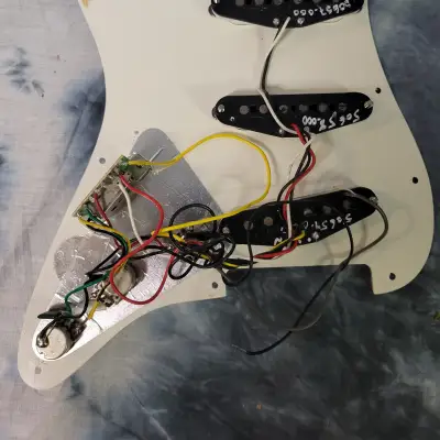 StewMac Tex Mex Loaded Strat Pickguard with Staggered Alnico Pickups Wiring Harness Knobs image 4