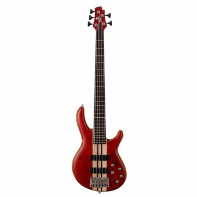 Cort A-5 PLUS FMMH Open Pore Black Cherry Electric Bass Guitar for sale