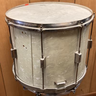 Leedy Ludwig Marching Snare Drum 1950s Vintage White Pearl image 1