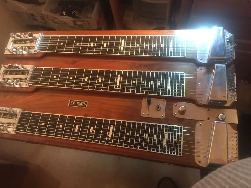 Fender Triple neck non pedal steel guitar 1950s dark tobacco | Reverb