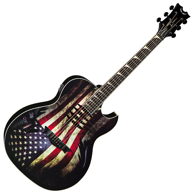 Dean MAKO-GLORY Dave Mustaine Dreadnought with Electronics American Flag image 1