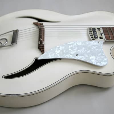1958 Famos Art-Deco Jazz Thinline (Gibson ES-275 model) - White - Restored and upgraded image 5