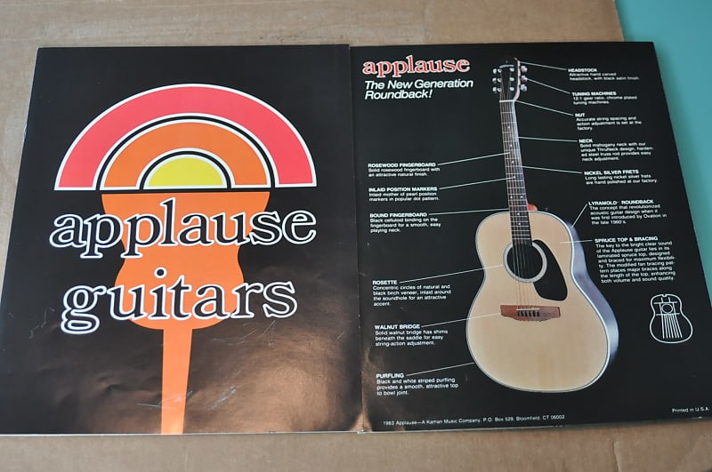 Kaman Applause guitars vintage catalog booklet brochure. Reverb
