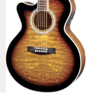 Jay Turser JTA-424QCET-LH-TSB JTA Series Lefty Acoustic Electric Guitar. Tobacco Sunburst Item ID: JTA-424QCET-LH-TSB-A-U image 3