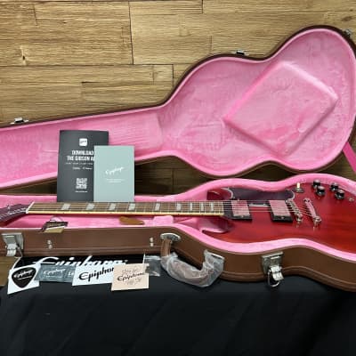 Epiphone 1961 Les Paul SG Standard guitar 2023 - Aged Sixties Cherry 6lbs 12oz w/hard case. Mint! image 20