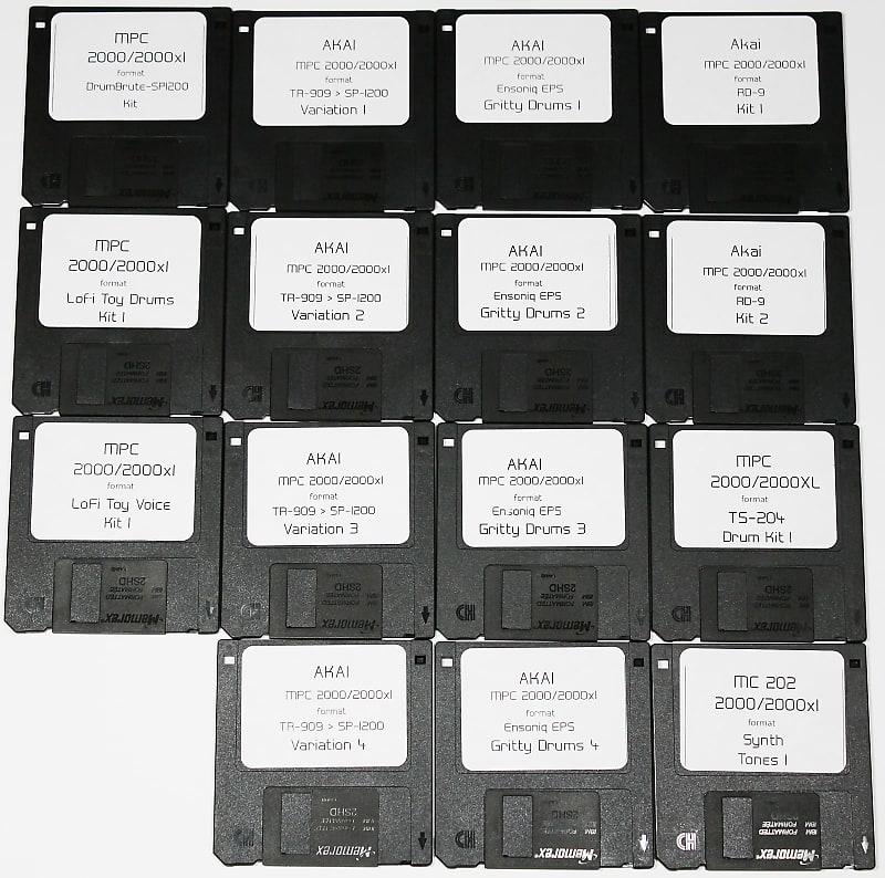 Akai MPC 2000 and 2000xl Format Floppy 15 Disk Sample Library TR 909 SP1200 RD9 MC 202 LoFi Toys TS204 EPS image 1