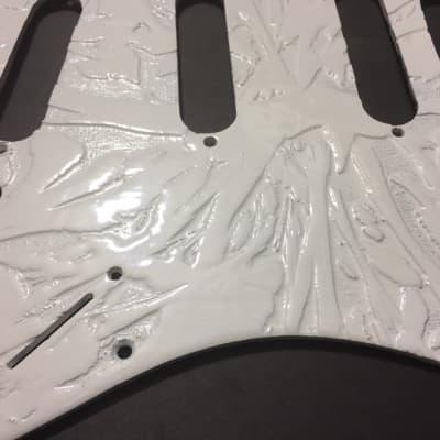 white Necronomicon laser engraved wood art pickguard for stratocaster plus FTGP Guitar case sticker image 3