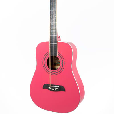 Oscar Schmidt OG5 3/4-Size Kids Acoustic Guitar - Pink w/ Tuner image 4