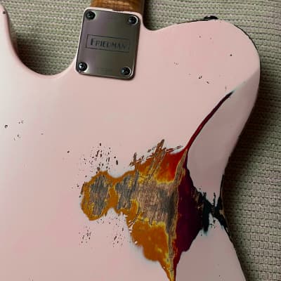 Friedman Vintage T Shell Pink Over 3 Tone Burst Electric Guitar - with Hard Case image 8