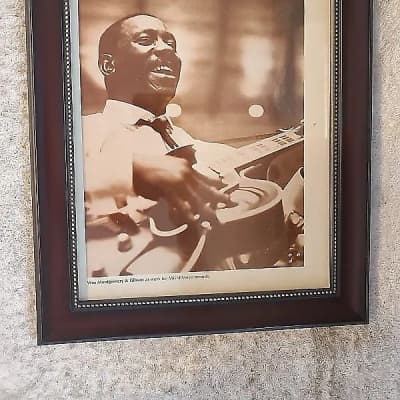 1967 Gibson Guitars Promotional Ad Framed Wes Montgomery Gibson L-5 Original RARE for sale