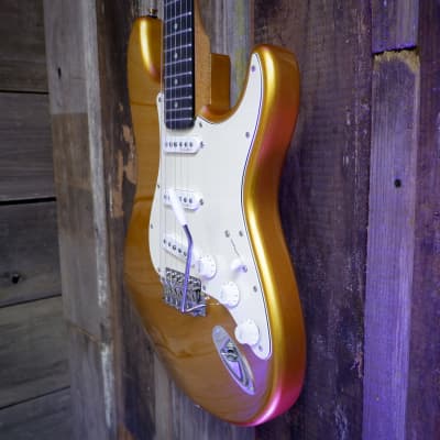 Los Gatos Guitars Model-S #LG1152 Gold Metallic image 4