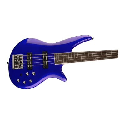 Jackson JS Series Spectra Bass JS3V 5-String, Laurel Fingerboard, Maple Neck, and Active Three-Band EQ Electric Guitar (Right-Handed, Indigo Blue) image 6