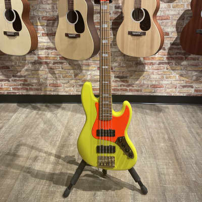 Fender Mono Neon Jazz Bass V - Neon Yellow image 4