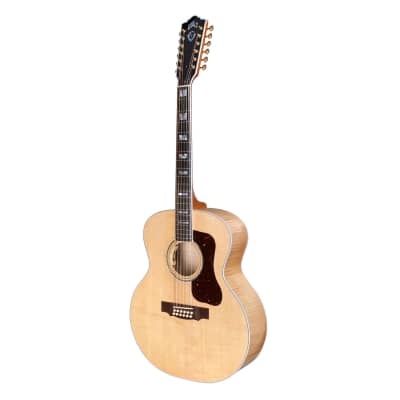 Guild USA F-512E 12-String Jumbo Acoustic-Electric Guitar, Natural Maple Blonde image 2