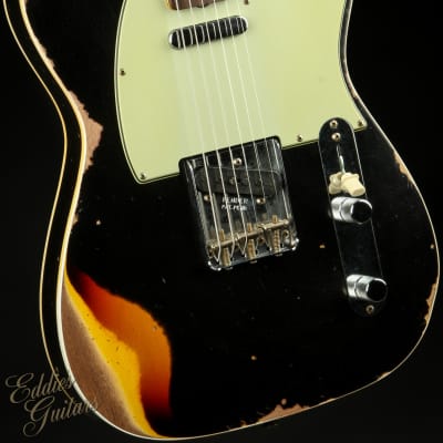 Fender Custom Shop 1960 Telecaster Custom Heavy Relic – Black over Chocolate 3-Color Sunburst image 6