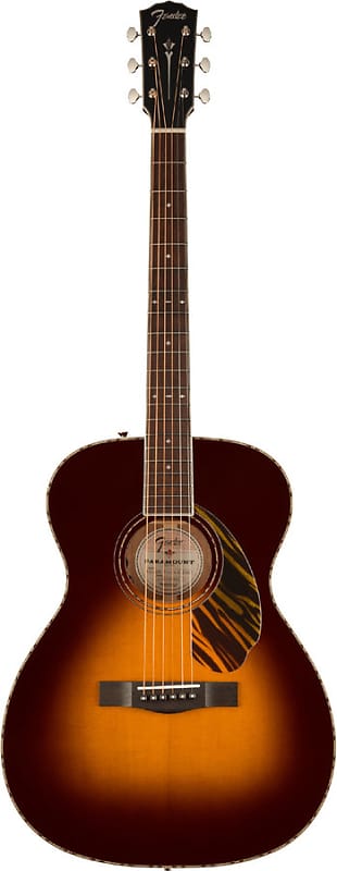 Fender PO-220E Orchestra Acoustic-Electric Guitar - Ovangkol 3-Tone Vintage Sunburst image 1