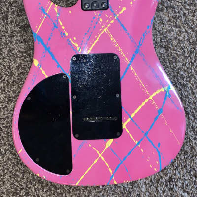 Vintage Peavey Tracer Pink splatter electric guitar made in the USA image 4