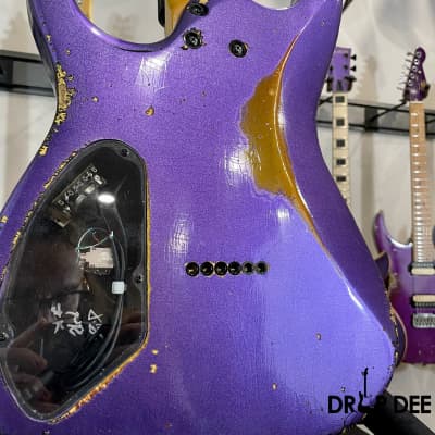 Balaguer Toro USA Heritage Electric Guitar w/ Case-Metallic Purple over Sunburst image 18