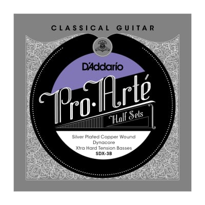 D'Addario SDX-3B Pro-Arte Silver Plated Copper on Composite Dynacore Classical Guitar Half Set, Extra Hard Tension image 1