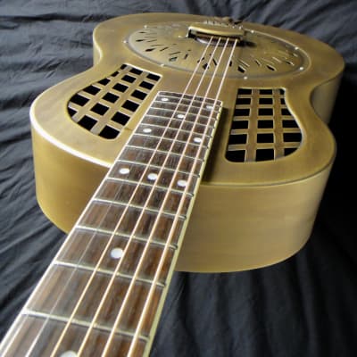 Duolian Resonator Guitar - Antique Brass Body image 7