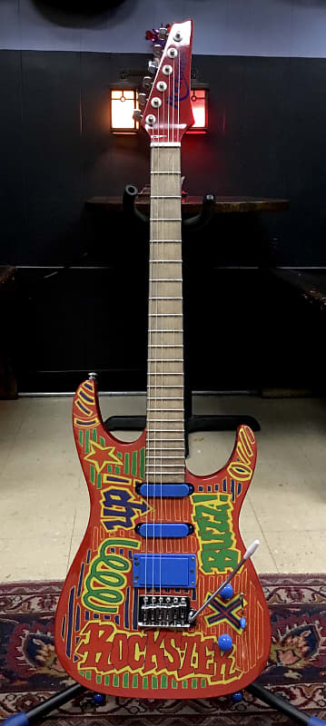 Rockster Super Strat Red Graffiti image 1