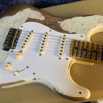 NEW ! Fender 2023 Fender Custom Shop LTD 56 Stratocaster Super Heavy Relic - Aged India Ivory - Authorized Dealer - 7.5lbs - G02583 image 3