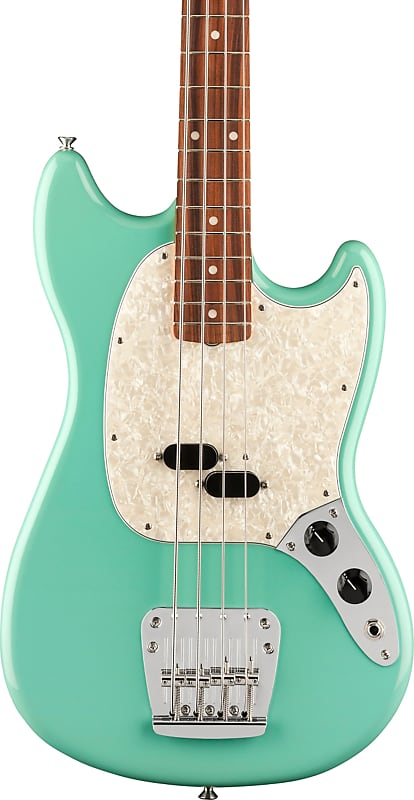 Fender Vintera '60s Mustang Short-Scale Bass Guitar, Sea Foam Green w/ Gig Bag image 1