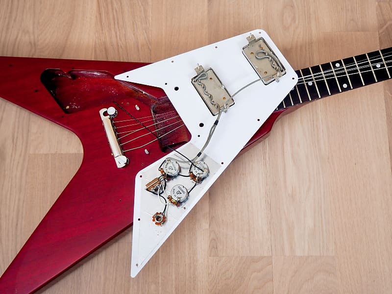 2008 Tokai FV-100L Flying V Cherry Left Handed w/ PAF