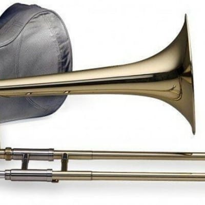 Stagg WS-TB245 Brass Body Bb Tenor Slide Trombone w/ABS Case & Mouthpiece Silver Plated image 1
