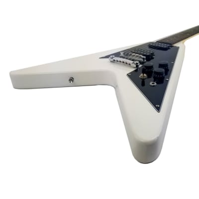 Zenison Full Size Right Handed Flying V Electric 6 String Guitar 2021 White image 4