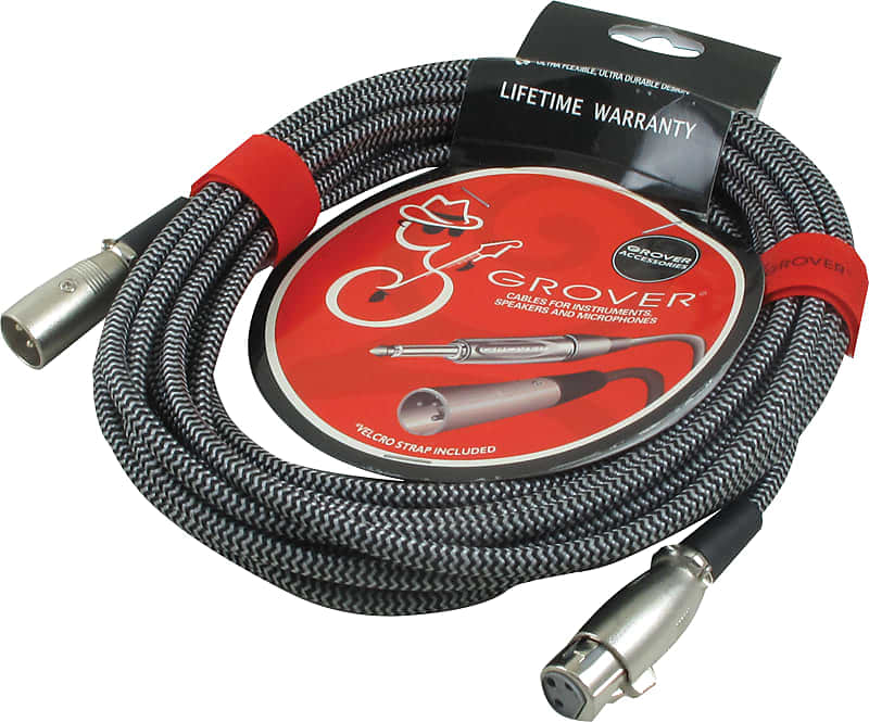 Grover GP525 Braided Female to Male XLR Microphone Cable 25 Reverb