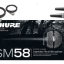 Shure SM58 Professional Vocal Microphones & 20' XLR Cable Bundle - 2 Pack 2020