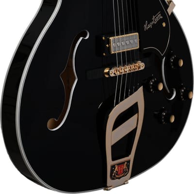 Hagstrom VIK67-G-BLK | '67 Viking II Hollow Electric Guitar, Black Gloss. New with Full Warranty! image 1