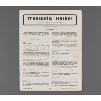 Transoniq Hacker Ensoniq User's Newsletter Issue #15