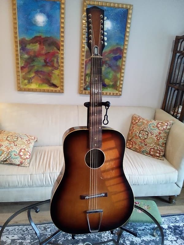 Egmond 12 String Acoustic with case Vintage 1970 NICE image 1