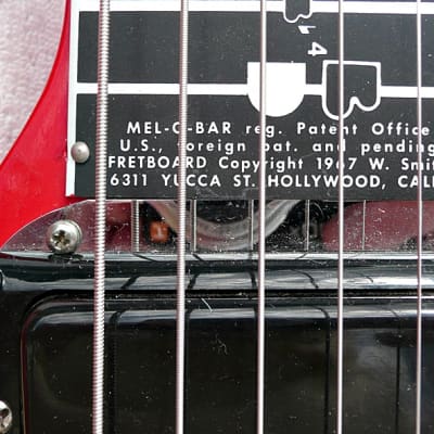 Vintage USA 1967 Mosrite Smith Guitar Mel-O-Bar Electric Slide Guitar Serial #128 - Rare Red Finish image 20