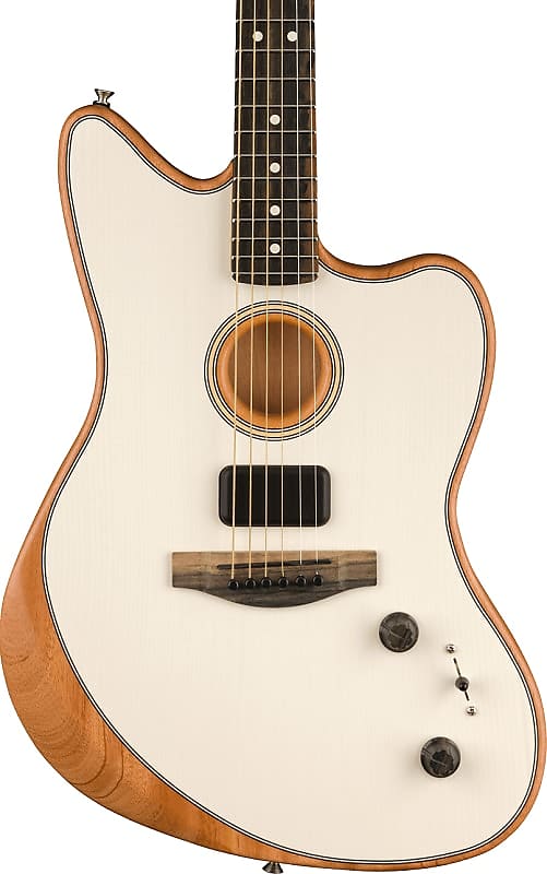 Fender American Acoustasonic Jazzmaster Acoustic Electric Guitar.  Arctic White, Ebony Fingerboard image 1