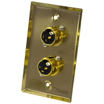 Seismic Audio - Gold Stainless Steel Wall Plate - Dual XLR Male Connectors image 2