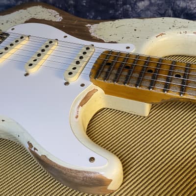 NEW ! Fender 2023 Fender Custom Shop LTD 56 Stratocaster Super Heavy Relic - Aged India Ivory - Authorized Dealer - 7.5lbs - G02583 image 6
