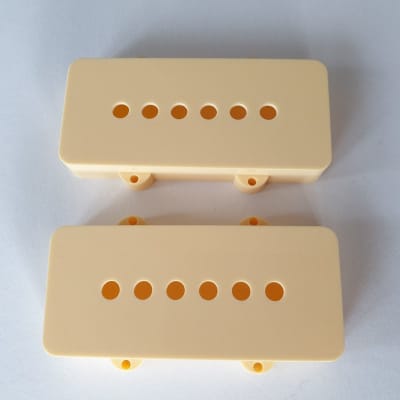 Set of 2 Jazzmaster 62 & 65 RI pickup covers cream fits fender image 2