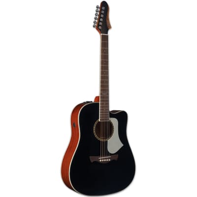 Tagima Swell EQ Dreadnought Cutaway Acoustic Electric Guitar, Spruce Top, Black for sale
