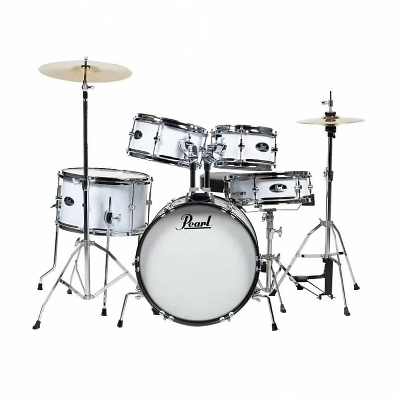 Pearl Roadshow Junior 5-pcs Drum Set with Hardware & Cymbals Pure White RSJ465C/C33 image 1