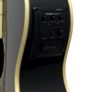 Ibanez AEG10LII Left-Handed Acoustic-Electric Guitar - Black image 5